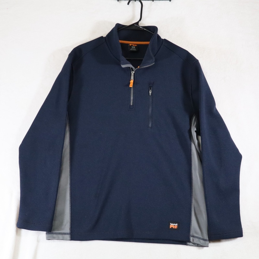 Timberland PRO Size M Quarter Zip Fleece Pullover Navy Blue Long Sleeve